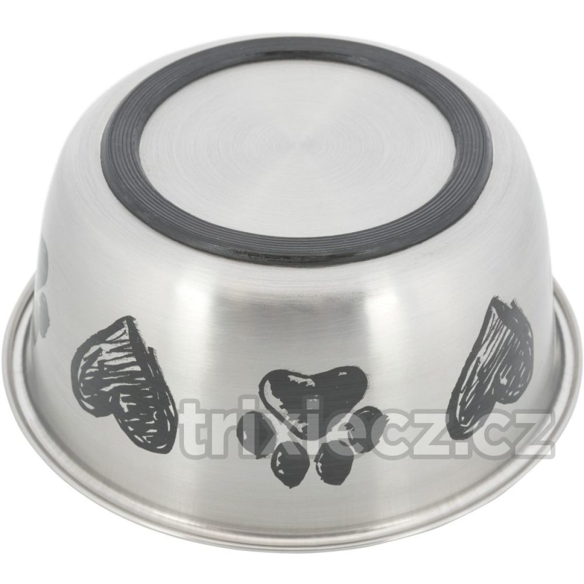 Nerezová miska, motív labky / srdce, protišmykové dno, 1.0 l / ø 15 cm – Obrázok 2