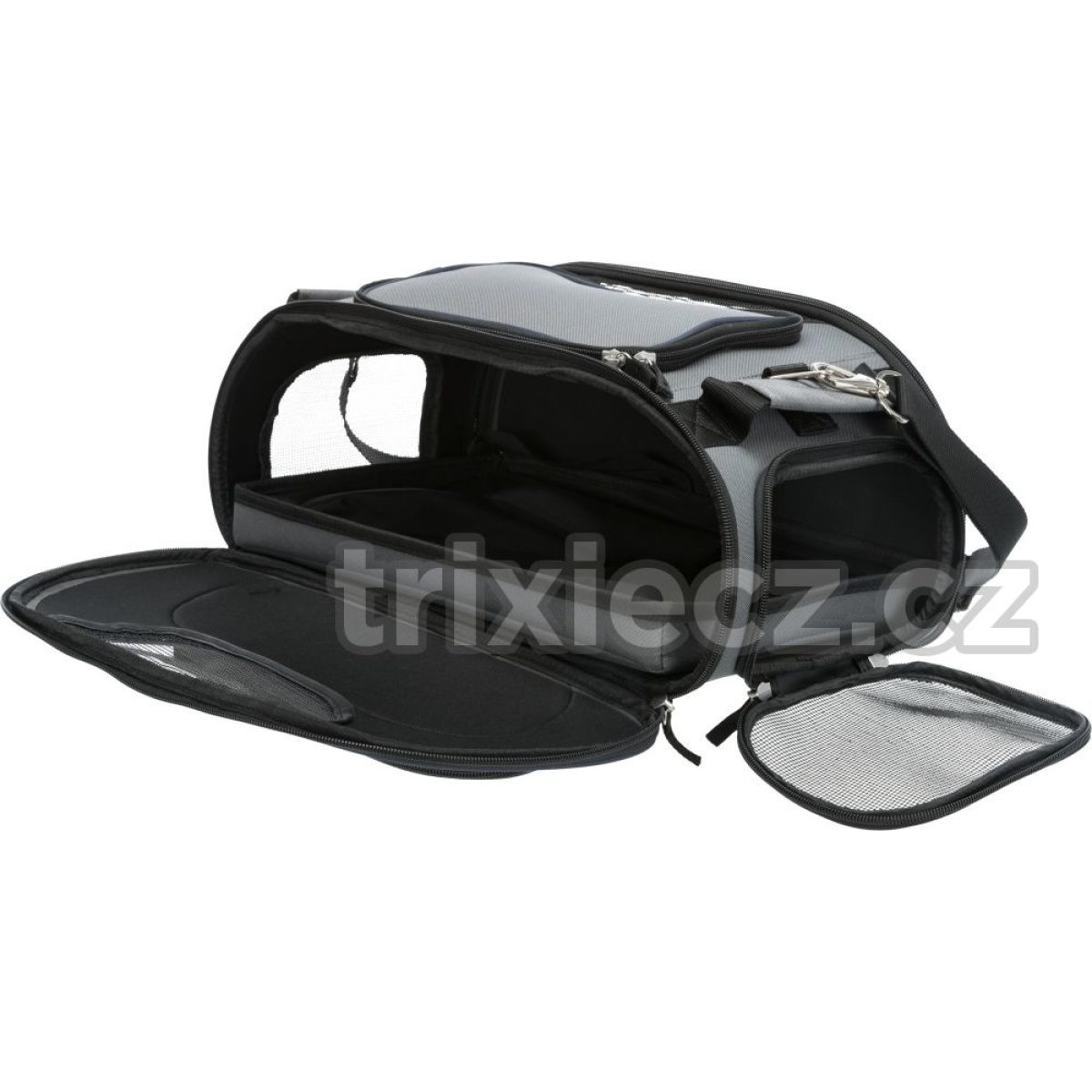 Transportná taška WINGS do lietadla, 28 x 23 x 46 cm, sivá / modrá – Obrázok 4