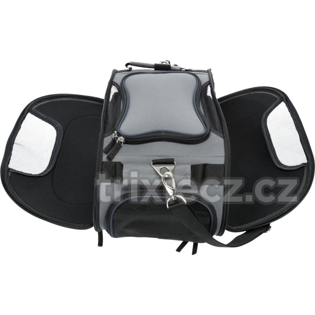 Transportná taška WINGS do lietadla, 28 x 23 x 46 cm, sivá / modrá – Obrázok 5