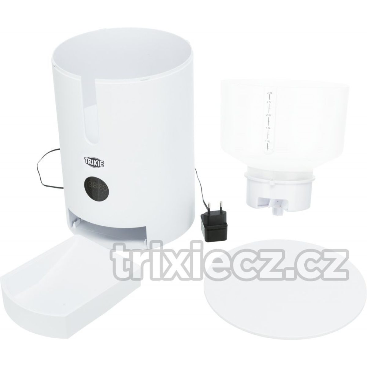 Automatický zásobník na krmivo TX9 2,8 l / 22x28x22 cm, biely – Obrázok 7
